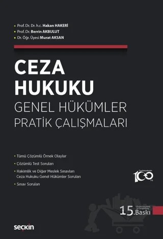 Ceza Hukuku Genel Hükümler Pratik Çalışmaları – Murat Aksan, Hakan Hakeri, Berrin Akbulut – Seçkin Yayıncılık kitap kapağı
