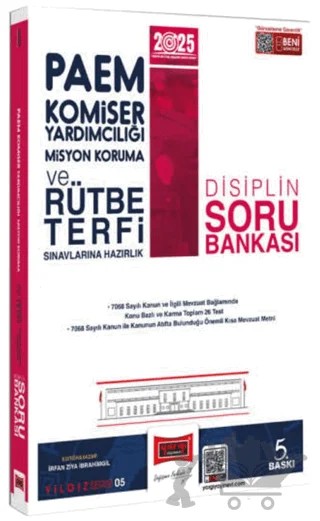 2025 PAEM Komiser Yardımcılığı Misyon Koruma ve Rütbe Terfi Sınavlarına Hazırlık Disiplin Soru Bankası – İrfan Ziya İbrahimgil – Yargı Yayınevi kitap kapağı