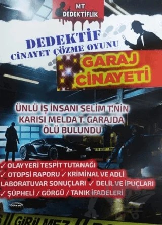 Dedektif Cinayet Çözme Oyunu - Garaj Cinayeti – Kolektif – MT Dedektiflik kitap kapağı