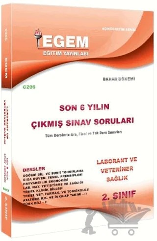 2. Sınıf Laborant ve Veteriner Sağlık Son 6 Yılın Çıkmış Sınav Soruları - Kod C206 – Kolektif – Egem Eğitim Yayınları kitap kapağı