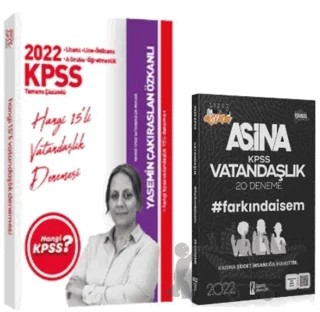 2022 Hangi KPSS Vatandaşlık 15 Deneme + İsem Vatandaşlık Çözümlü 20 Deneme 2'li Set – Kolektif – Hangi KPSS Yayınları kitap kapağı