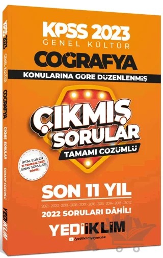 2023 KPSS Genel Kültür Coğrafya Konularına Göre Tamamı Çözümlü Son 11 Yıl Çıkmış Sorular – Kolektif – Yediiklim Yayınları kitap kapağı