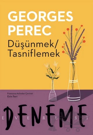 Düşünmek / Tasniflemek – Georges Perec – Everest Yayınları kitap kapağı
