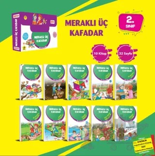 Meraklı Üç Kafadar Serisi (10 Kitap - Etkinlik Testi - Değerlendirme Testi) – Kolektif – Kitap Kulübü Çocuk Yayınları kitap kapağı