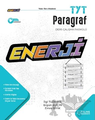 Enerji TYT Paragraf Ders Çalışma Fasikülü Palme Yayıncılık – İlgi Tuzkaya, Ergün Eliçin, Emre Bıyık – Palme Yayınları kitap kapağı