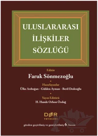 Uluslararası İlişkiler Sözlüğü – Faruk Sönmezoğlu – Der Yayınları kitap kapağı