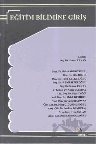 Eğitim Bilimine Giriş – Kolektif – Kriter Yayınları kitap kapağı