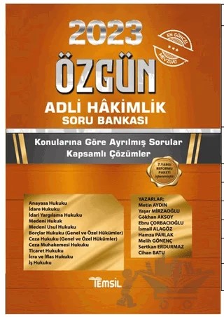 Özgün Adli Hakimlik Soru Bankası – Kolektif – Temsil Kitap kitap kapağı