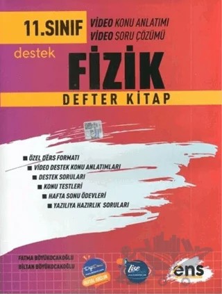 11. Sınıf Fizik Defter Kitap – Fatma Böyükocakoğlu, Biltan Böyükocakoğlu – ENS Yayınları kitap kapağı