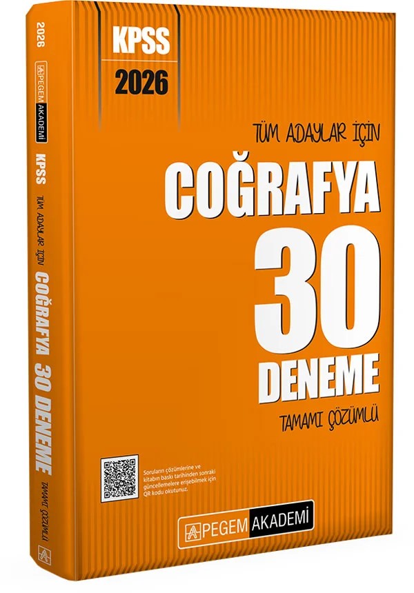 2026 KPSS Tüm Adaylar İçin Coğrafya 30 Deneme Tamamı Çözümlü – Pegem Akademi Yayıncılık kitap kapağı