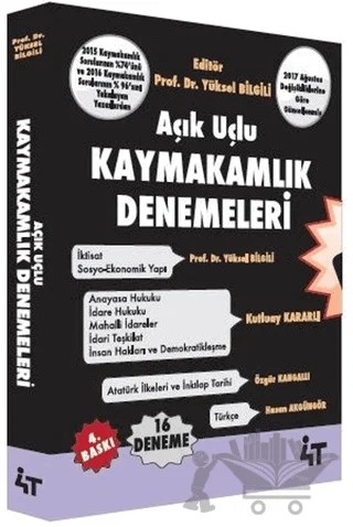 Açık Uçlu Kaymakamlık Denemeleri – Hasan Akgüngör, Kutluay Kararlı, Özgür Kangallı, Yüksel Bilgili – 4T Yayınları kitap kapağı