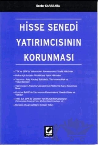 Hisse Senedi Yatırımcısının Korunması – Serdar Karababa – Seçkin Yayıncılık kitap kapağı