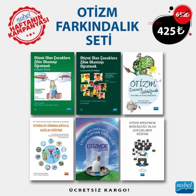 OTİZM FARKINDALIK SETİ – Patricia Howlin, Simon Baron-Cohen, Julie Hadwin Julie A. Hadwin, Simon Baron-Cohen Nuray Mustafaoğlu Çiçek Serap Doğan, Yasemin Ergenekon Aydan Aydın Bekir Serhat Zerey, Betül Yılmaz Atman, Çağla Özgür Yılmaz, Derya Bal, Doğu Sırt, Emre Laçin, Evren Dağlarlı, Gökhan Töret, Gülistan – Haftanın Kampanyası kitap kapağı