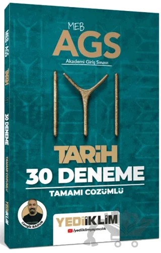 MEB AGS Kayı Tarih Tamamı Çözümlü 30 Deneme – Cengiz Badur – Yediiklim Yayınları kitap kapağı