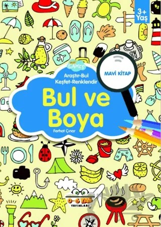 Bul ve Boya - Mavi Kitap – Ferhat Çınar – 0-6 Yaş Yayınları kitap kapağı