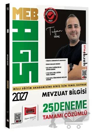 2027 MEB AGS Mevzuat Bilgisi Tamamı Çözümlü 25 Deneme – Tufan Genç – Yargı Yayınevi kitap kapağı