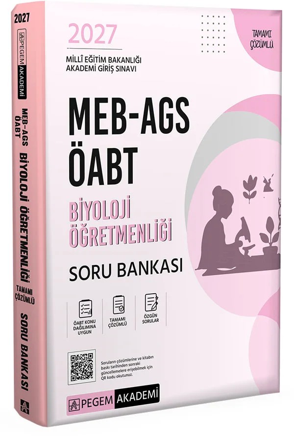 2027 MEB AGS ÖABT Biyoloji Öğretmenliği Tamamı Çözümlü Soru Bankası – Değerli Okuyucularımız – Pegem Akademi Yayıncılık kitap kapağı
