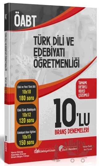 ÖABT Türk Dili ve Edebiyatı 10 Deneme Çözümlü – Yekta Özdil – Özdil Akademi Yayınları kitap kapağı