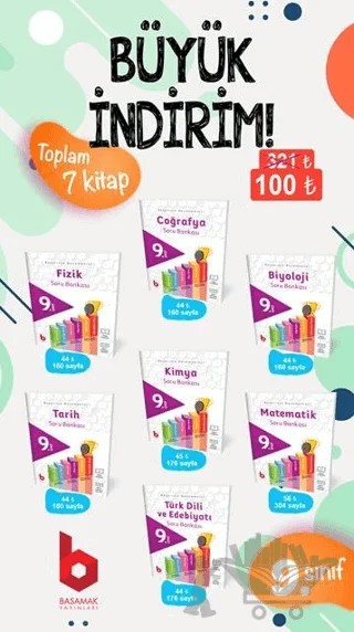 9. Sınıf Soru Bankası Seti (7 Kitap) – Kolektif – Basamak Yayınları kitap kapağı