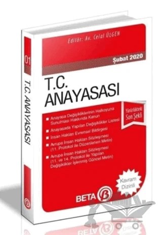 T.C. Anayasası Eylül 2019 – Kolektif – Beta Yayınevi kitap kapağı