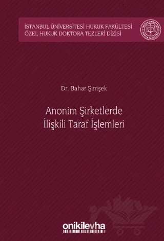 Anonim Şirketlerde İlişkili Taraf İşlemleri – Bahar Şimşek – On İki Levha Yayınları kitap kapağı