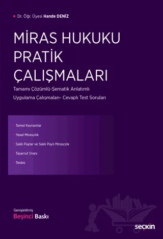 Miras Hukuku Pratik Çalışmaları – Hande Deniz – Seçkin Yayıncılık kitap kapağı