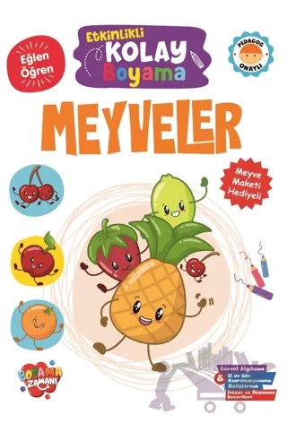 Etkinlikli Kolay Boyama – Meyveler – Abdullah Karaca – Boyama Zamanı kitap kapağı
