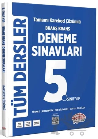5. Sınıf Tüm Dersler Branş Branş Tamamı Çözümlü Deneme Sınavları – Kolektif – Editör Yayınevi kitap kapağı
