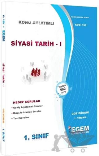 1. Sınıf 1. Yarıyıl Siyasi Tarih 1 Konu Anlatımlı Soru Bankası - Kod 169 – Kolektif – Egem Eğitim Yayınları kitap kapağı