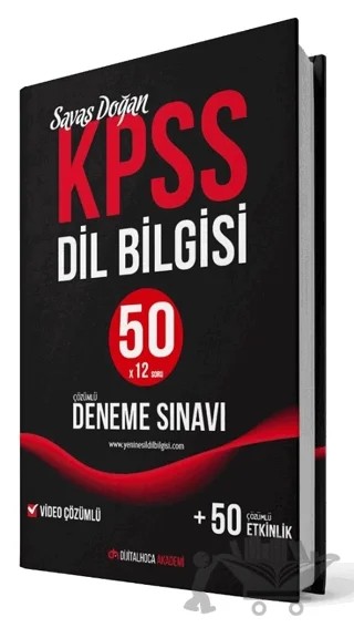 KPSS Dil Bilgisi Video Çözümlü 50 Deneme Sınavı – Savaş Doğan – Dijital Hoca kitap kapağı