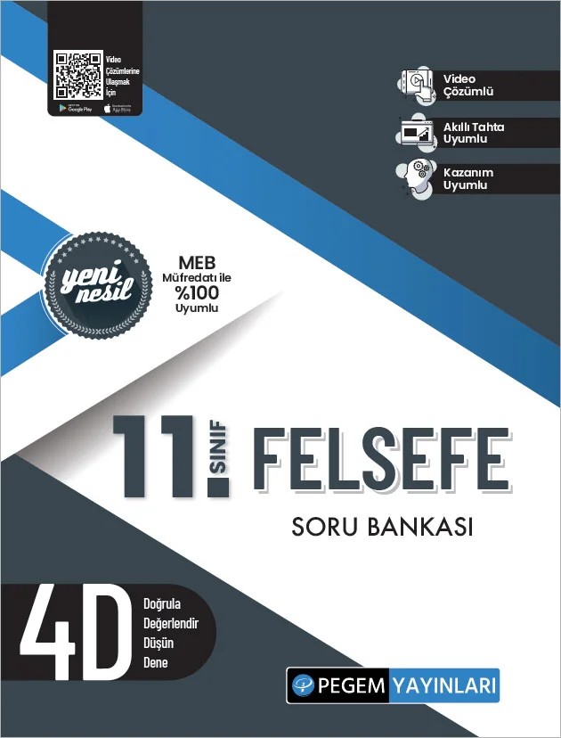 Pegem 11. Sınıf Felsefe Soru Bankası – Pegem Akademi Yayıncılık kitap kapağı
