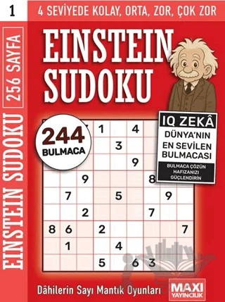 Einstein Sudoku – Bertan Kodamanoğlu – Maxi Yayıncılık kitap kapağı