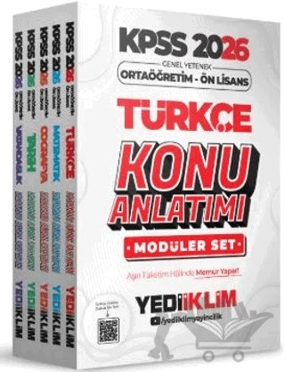 2026 KPSS Ortaöğretim Ön Lisans Genel Yetenek Konu Anlatımı Modüler Set – Kollektif – Yediiklim Yayınları kitap kapağı