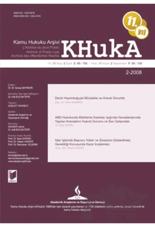 KHukA - Kamu Hukuku Arşivi Yıl:2008 Cilt:9 Sayı:2 – Adalet Yayınevi kitap kapağı