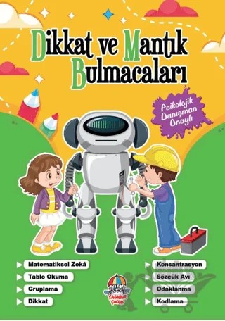 Dikkat Ve Mantık Bulmacaları - Yeşil Kitap – Kolektif – Yağmur Çocuk kitap kapağı