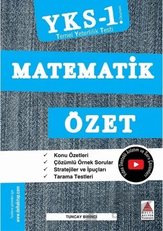 TYT (YKS 1. Oturum) Matematik Özet – Tuncay Birinci – Delta Kültür Yayınevi kitap kapağı