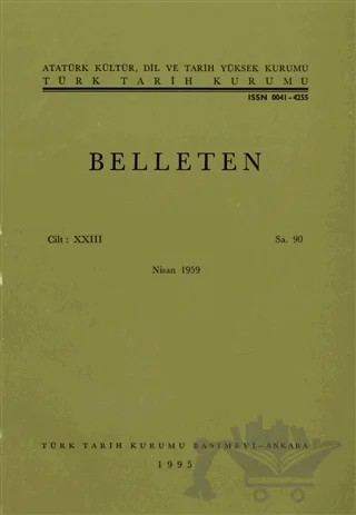 Belleten Sayı: 90 Cilt: 23 – Türk Tarih Kurumu Yayınları kitap kapağı