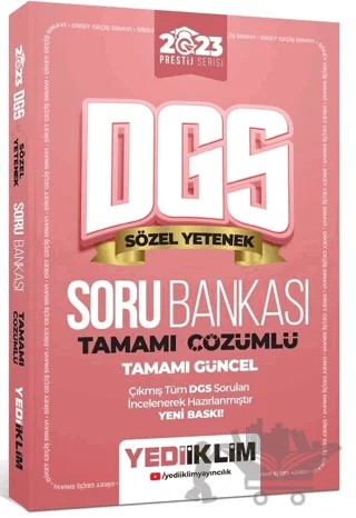 2023 Prestij Serisi DGS Sözel Yetenek Tamamı Çözümlü Soru Bankası – Kolektif – Yediiklim Yayınları kitap kapağı