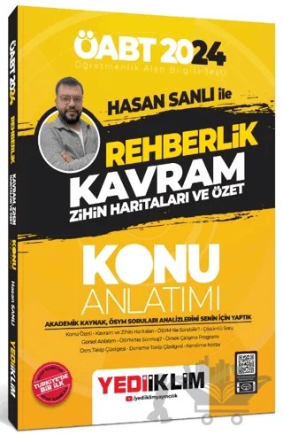 2024 ÖABT Hasan Sanlı ile Rehberlik Kavram Zihin Haritaları ve Özet Konu Anlatımı – Hasan Şanlı – Yediiklim Yayınları kitap kapağı