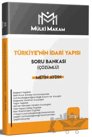 Mülki Makam Türkiye'nin İdari Yapısı Soru Bankası Çözümlü – Metin Aydın – Statü Akademi Yayınları kitap kapağı