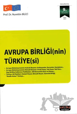 Avrupa Birliği(nin) Türkiye(si) – Nurettin Bilici – Savaş Yayınevi kitap kapağı