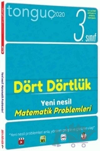 3. Sınıf Dört Dörtlük Yeni Nesil Matematik Problemleri – Kolektif – Tonguç Akademi kitap kapağı