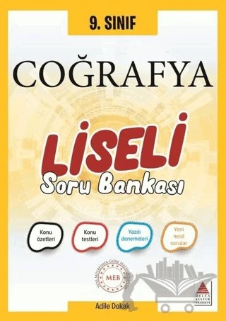 9. Sınıf Coğrafya Liseli Soru Bankası – Adile Dokak – Delta Kültür Yayınevi kitap kapağı