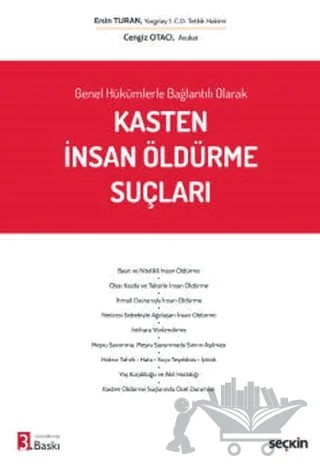 Kasten İnsan Öldürme Suçları – Cengiz Otacı, Ersin Turan – Seçkin Yayıncılık kitap kapağı