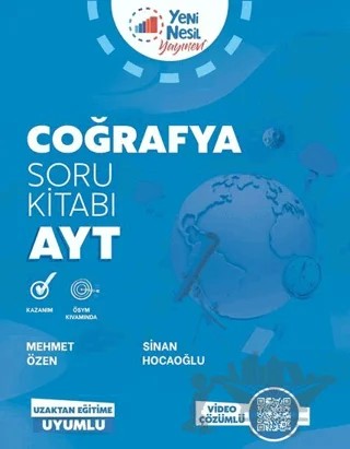 AYT Coğrafya Soru Kitabı – Mehmet Özen, Sinan Hocaoğlu – Yeni Nesil Yayınevi kitap kapağı