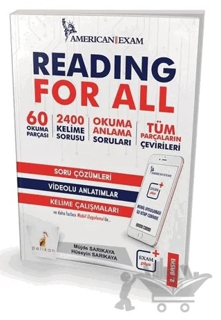 Reading For All Soru Çözümleri Video Anlatımlar Kelime Çalışmaları – Hüseyin Sarıkaya, Müjde Sarıkaya – Pelikan Tıp Teknik Yayıncılık kitap kapağı
