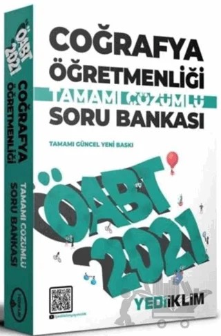 2021 ÖABT Coğrafya Öğretmenliği Tamamı Çözümlü Soru Bankası – Kolektif – Yediiklim Yayınları kitap kapağı
