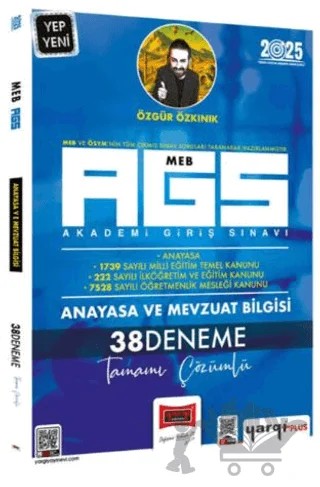 MEB-AGS Anayasa ve Mevzuat Bilgisi Tamamı Çözümlü 38 Deneme – Özgür Özkınık – Yargı Yayınevi kitap kapağı