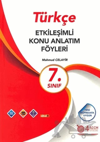 7. Sınıf Türkçe Etkileşimli Konu Anlatım Föyleri – Mahmut Celayir – 4 Adım Yayınları kitap kapağı