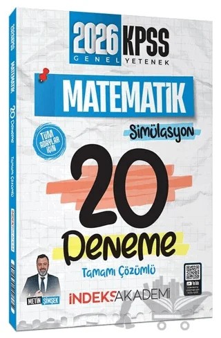 2026 KPSS Matematik Simülasyon 20 Deneme – Metin Şimşek – İndeks Akademi Yayıncılık kitap kapağı
